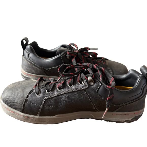 CATERPILLAR P90192 BRODE Men US 12Black Leather Steel Toe Work Shoe Oxford - Picture 3 of 7